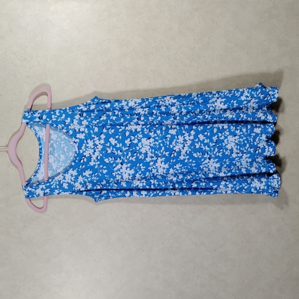 5188 Draper James aqua w/navy & white dress S/M